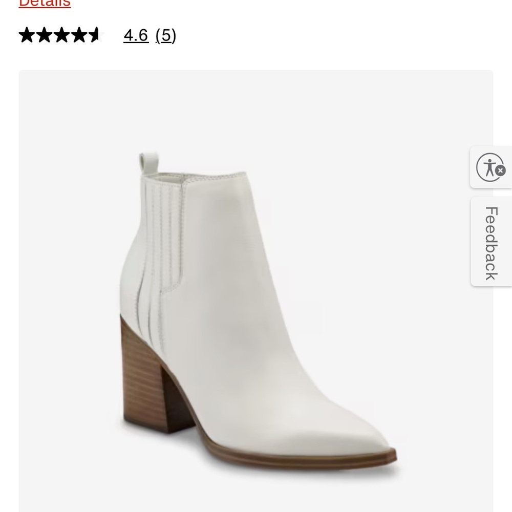 Marc Fisher LTD sz 5 White Ankle Boots